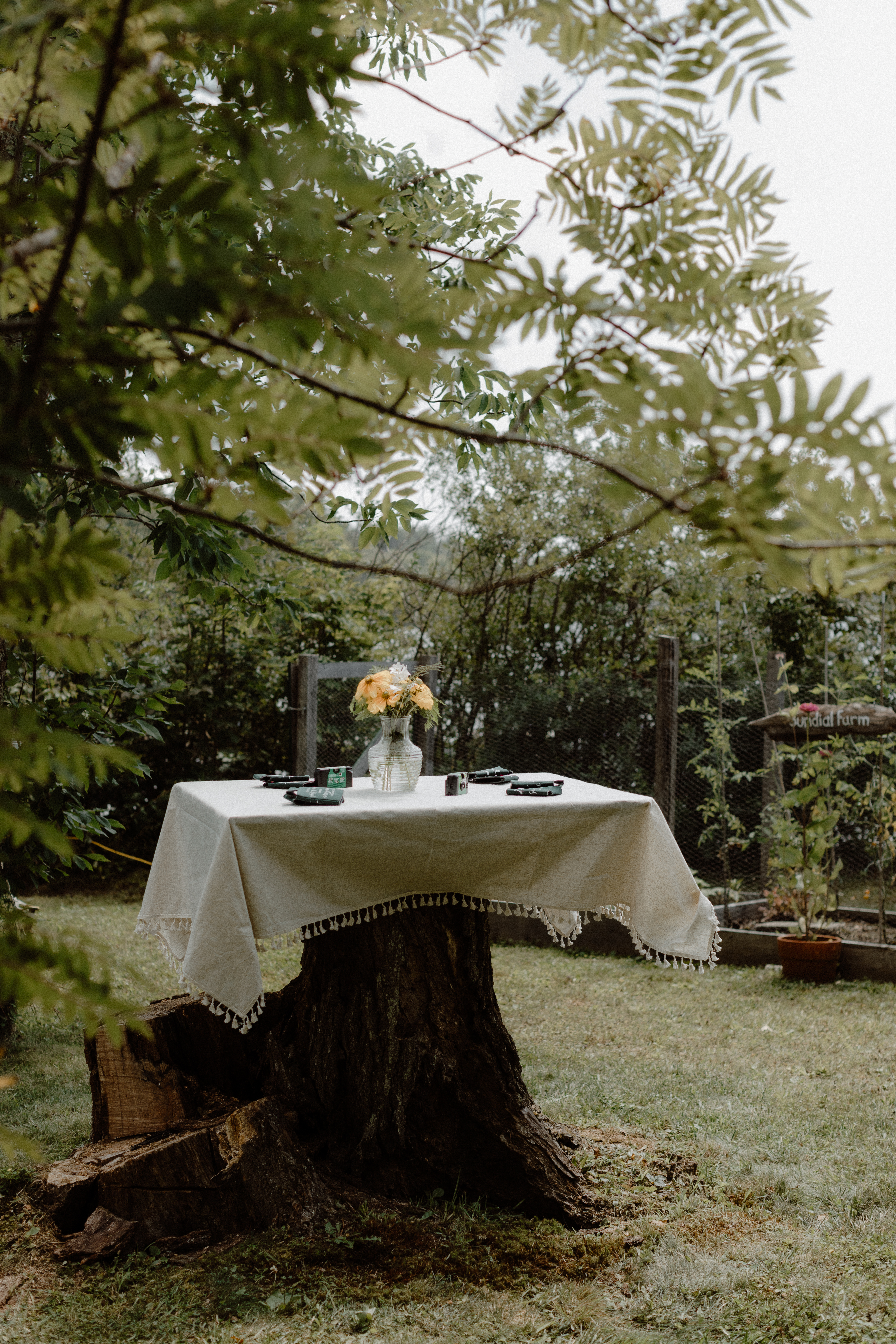 wedding reception table outdoors
