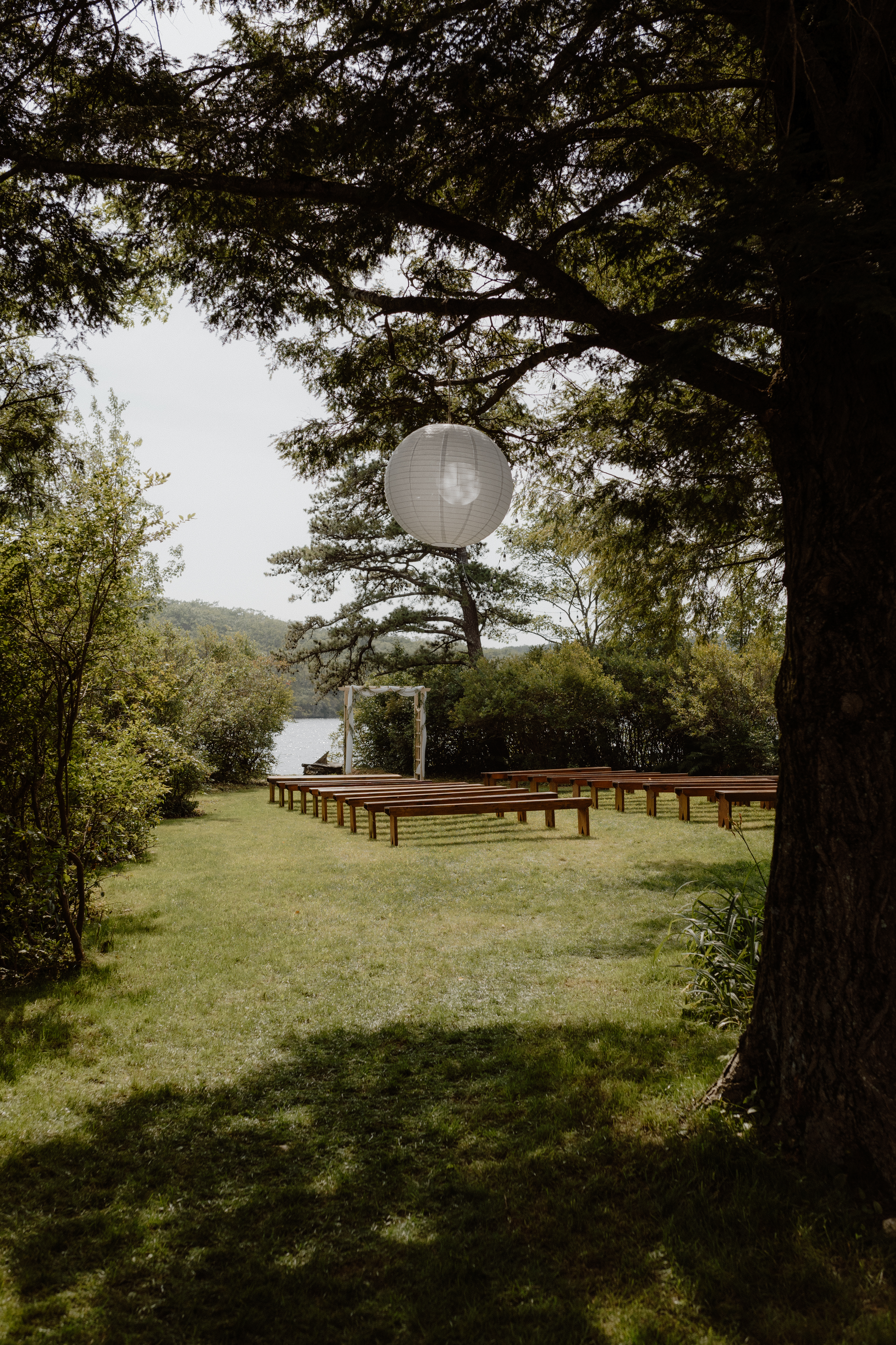 waterfront outdoor wedding reception