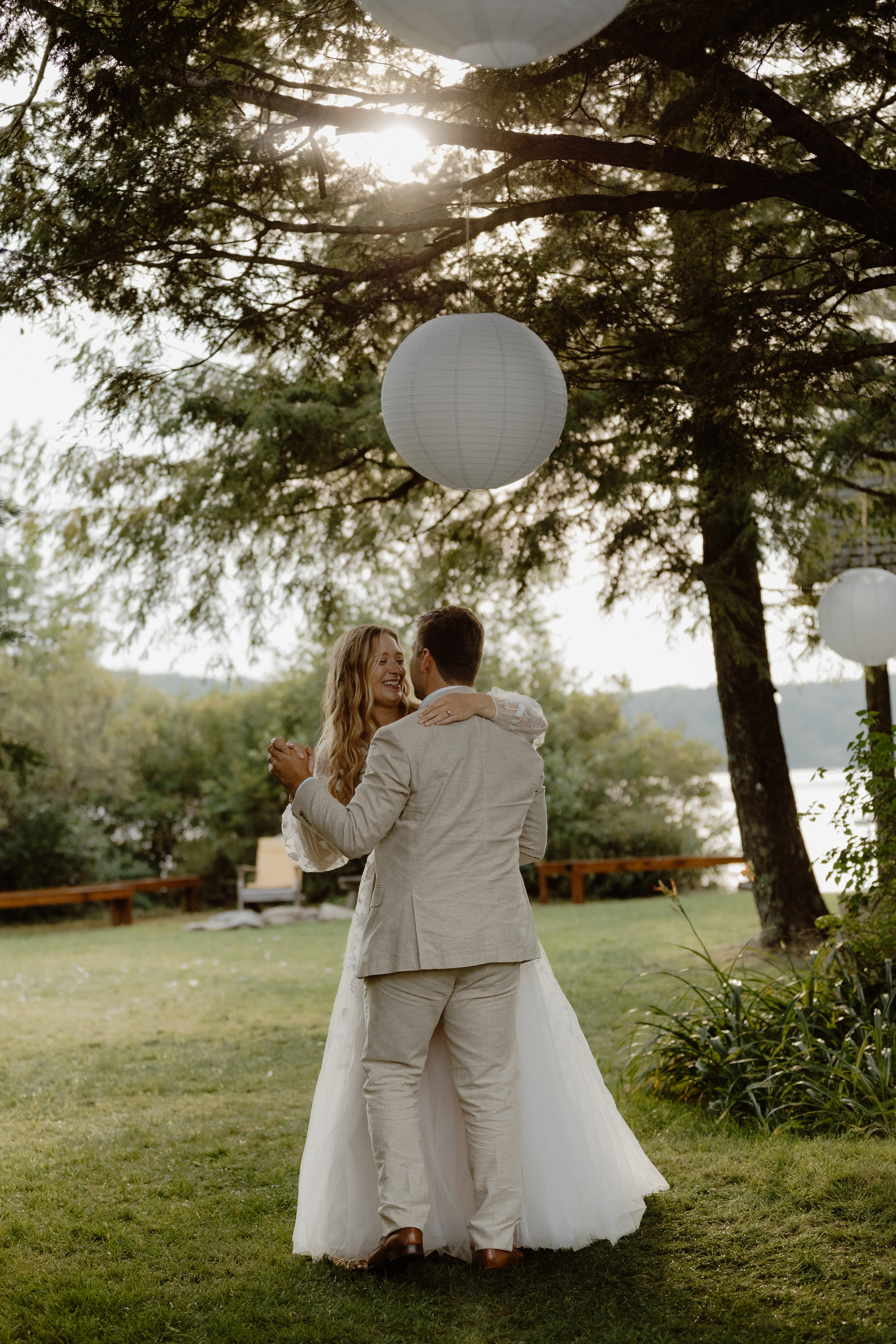 couple dancing at wedding reception